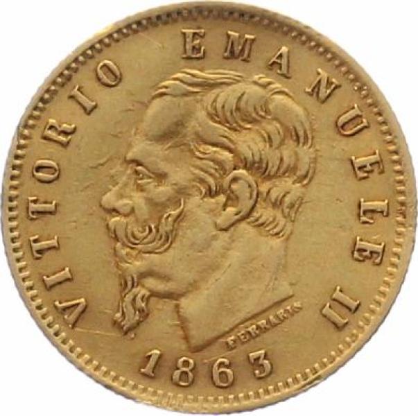 Italien 5 Lire 1863 - Vittorio Emanuele II.